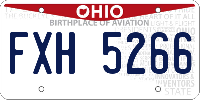 OH license plate FXH5266