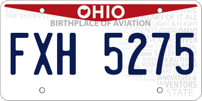 OH license plate FXH5275