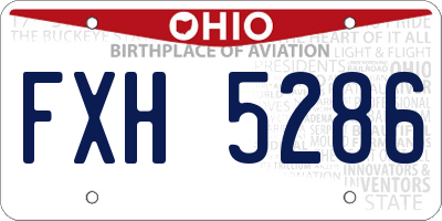 OH license plate FXH5286