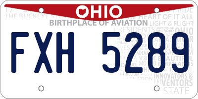 OH license plate FXH5289