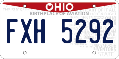 OH license plate FXH5292