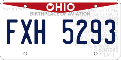 OH license plate FXH5293