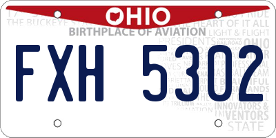 OH license plate FXH5302