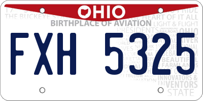 OH license plate FXH5325