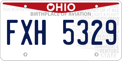 OH license plate FXH5329