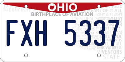 OH license plate FXH5337