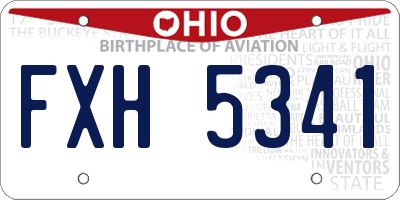 OH license plate FXH5341