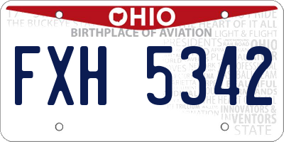 OH license plate FXH5342