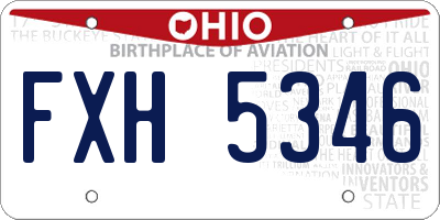 OH license plate FXH5346