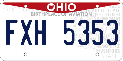 OH license plate FXH5353