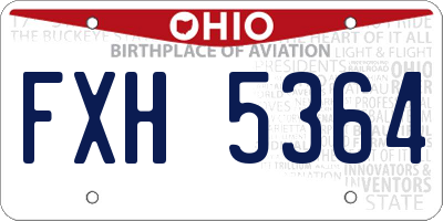 OH license plate FXH5364