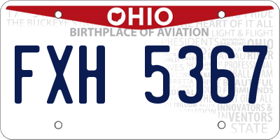 OH license plate FXH5367