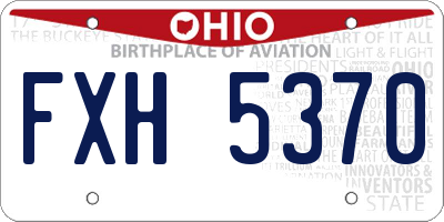 OH license plate FXH5370