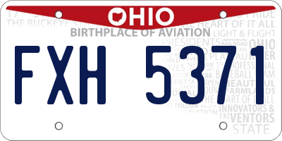 OH license plate FXH5371