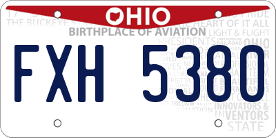 OH license plate FXH5380