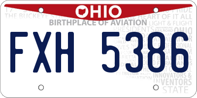 OH license plate FXH5386