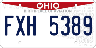 OH license plate FXH5389