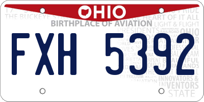 OH license plate FXH5392