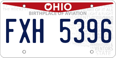 OH license plate FXH5396