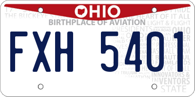 OH license plate FXH5401