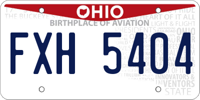 OH license plate FXH5404