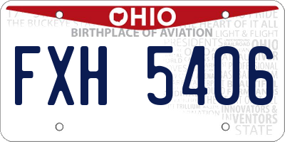OH license plate FXH5406