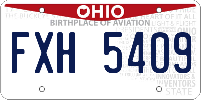 OH license plate FXH5409