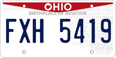 OH license plate FXH5419