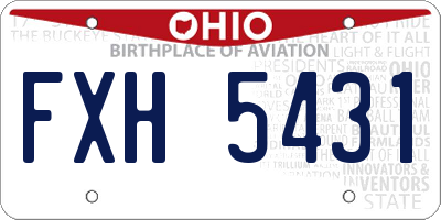 OH license plate FXH5431