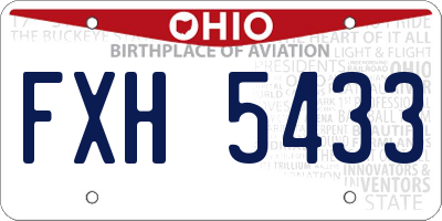 OH license plate FXH5433