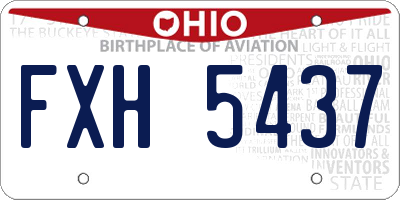 OH license plate FXH5437