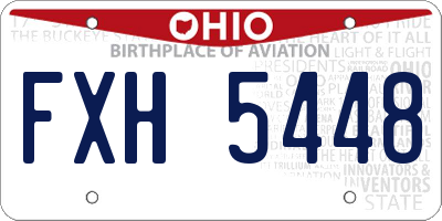OH license plate FXH5448