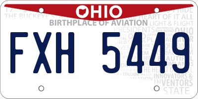 OH license plate FXH5449