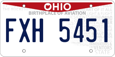 OH license plate FXH5451