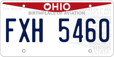 OH license plate FXH5460