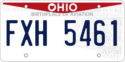 OH license plate FXH5461