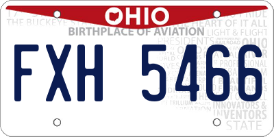 OH license plate FXH5466