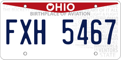 OH license plate FXH5467