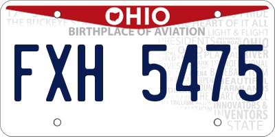 OH license plate FXH5475