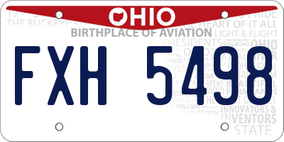 OH license plate FXH5498