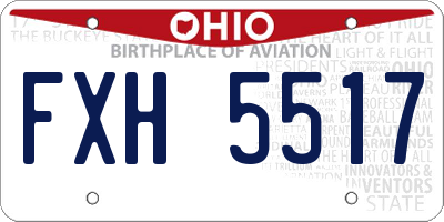 OH license plate FXH5517