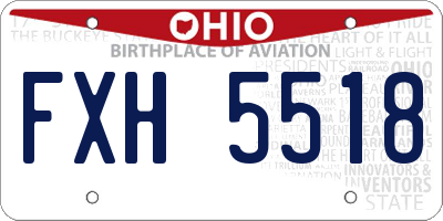 OH license plate FXH5518