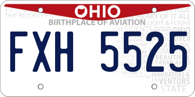 OH license plate FXH5525