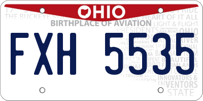 OH license plate FXH5535