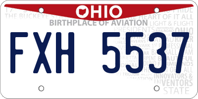 OH license plate FXH5537