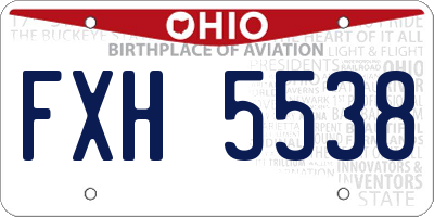 OH license plate FXH5538