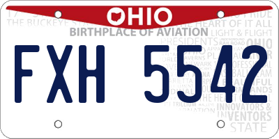 OH license plate FXH5542