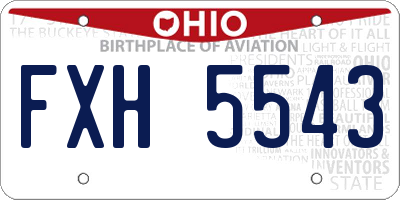 OH license plate FXH5543