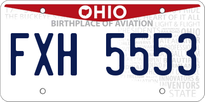 OH license plate FXH5553