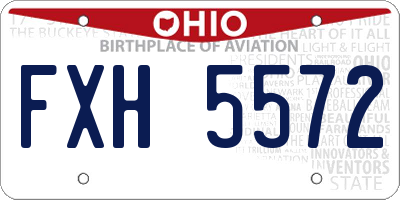 OH license plate FXH5572